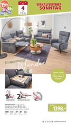 Trapezsofa im Polstermöbel Fischer Prospekt "VERKAUFSOFFENER SONNTAG" auf Seite 10