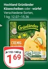 Käsescheiben Angebote von Grünländer bei GLOBUS Rostock für 1,69 €