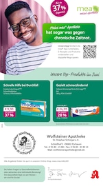 mea - meine apotheke Apotheken Prospekt der aktuellen Woche mit 4 Seiten, gültig von 01.06.2026 bis 30.06.2026, in Pyrbaum und Umgebung Aktueller mea - meine apotheke Apotheken Prospekt in Pyrbaum und Umgebung, "Unsere Juni-Angebote" mit 4 Seiten, 01.06.2026 - 30.06.2026