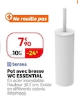 Pot avec brosse WC ESSENTIAL - Sensea en promo chez Weldom Chatou à 7,90 €