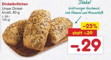 Dinkelbrötchen bei Netto Marken-Discount in Willich Dinkelbrötchen im Angebot bei Netto Marken-Discount Willich für 0,29 €