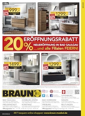 Badmöbel im BRAUN Möbel-Center Prospekt in Rottenburg Aktueller BRAUN Möbel-Center Prospekt mit Badmöbel, "NEUERÖFFNUNG", Seite 20