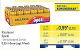 Paulaner spezi im METRO Prospekt Spezi von Paulaner im aktuellen METRO Prospekt für 0,70 €
