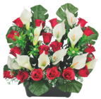 Composition d’arums et roses en jardinière en promo chez Bazarland Nancy à 12,99 €