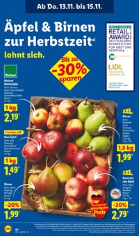 Äpfel im aktuellen Lidl Prospekt (Heidelberg) Äpfel im Lidl Prospekt "LIDL LOHNT SICH" mit 67 Seiten (Heidelberg)
