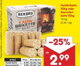 Holzbriketts Angebote von Rekord bei Netto Marken-Discount Emden für 2,99 €