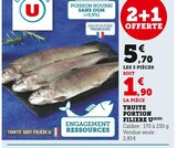 Truite portion - Filière U en promo chez U Express Garges-lès-Gonesse à 5,70 €