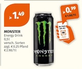 Energy Drink von MONSTER für 0,99 € bei Müller im Angebot Energy Drink von MONSTER im aktuellen Müller Prospekt