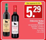 Solaz Weine Angebote von Osborne bei WEZ Minden für 5,29 €