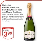 Blanc de Blancs Brut, Demi-Sec, Muscat Blanc oder Muscat Rosé Doux im Angebot bei GLOBUS in St. Ingbert Blanc de Blancs Brut, Demi-Sec, Muscat Blanc oder Muscat Rosé Doux Angebote von Maître d’Or bei GLOBUS St. Ingbert für 3,99 €