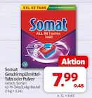 Geschirrspülmittel-Tabs oder Pulver im Angebot bei Markant Nordwest in Emden Geschirrspülmittel-Tabs oder Pulver Angebote von Somat bei Markant Nordwest Emden für 7,99 €