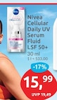 Cellular Daily UV Serum Fluid LSF 50+ im Angebot bei budni in Stade Cellular Daily UV Serum Fluid LSF 50+ Angebote von Nivea bei budni Stade für 15,99 €