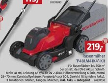 BAUHAUS Singen - Rasenmäher 'P48LM41K4'-Kit Rasenmäher 'P48LM41K4'-Kit Angebot bei BAUHAUS Singen im Prospekt "Handzettel KW 27"