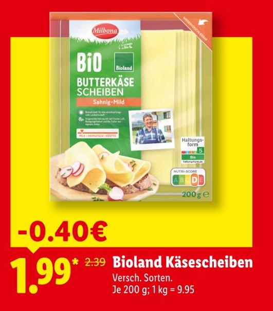 Bioland Käsescheiben