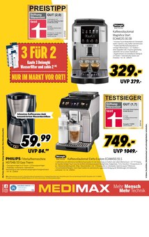 Kaffeevollautomat im MEDIMAX Prospekt "AUF DIE PLÄTZE, FERTIG, SPAREN!" mit 8 Seiten (Mönchengladbach)