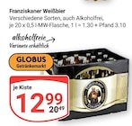 Weißbier im Angebot bei GLOBUS in Saarlouis Weißbier Angebote von Franziskaner bei GLOBUS Saarlouis für 12,99 €