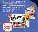 Lithium CR 2032 4 + 2 Angebote von Energizer bei GLOBUS Jena für 3,99 €