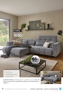 Ecksofa im aktuellen Kabs Prospekt (Hamburg) Ecksofa im Kabs Prospekt "DEIN ZUHAUSE. DEIN HEIMSPIEL." mit 56 Seiten (Hamburg)