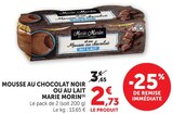 Mousse au chocolat noir - Marie Morin dans le catalogue U Express