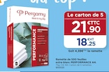 Ramette de 500 feuilles extra blanc PERFORMANCE A4. - Pergamy en promo chez Top Office Tourcoing à 21,90 €