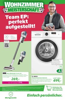 Staubsauger im EP: Prospekt "WOHNZIMMER MEISTERSCHAFT - wir laufen uns schon warm!" mit 12 Seiten (Dresden)