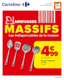 Catalogue Carrefour à Montigny-le-Bretonneux, avec 17 pages Prospectus Carrefour à Montigny-le-Bretonneux, "ARRIVAGES MASSIFS", 17 pages, 13/01/2026 - 26/01/2026