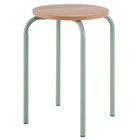 Tabouret empilable MDF vert sauge. - CARREFOUR HOME en promo chez Carrefour Clermont-Ferrand à 9,99 €
