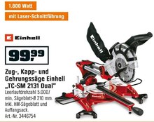 Zug-, Kapp- und Gehrungssäge „TC-SM 2131 Dual“ bei OBI in Kerpen Zug-, Kapp- und Gehrungssäge „TC-SM 2131 Dual“ im Angebot bei OBI Kerpen für 99,99 €