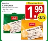 Kaffeepads im Angebot bei WEZ in Bad Oeynhausen Kaffeepads Angebote von Melitta bei WEZ Bad Oeynhausen für 1,99 €