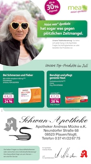 mea - meine apotheke Prospekt der KW 28 "Unsere Juli-Angebote" Aktueller mea - meine apotheke Prospekt "Unsere Juli-Angebote" Seite 1 von 4 Seiten