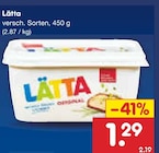 Brotaufstrich im Netto Marken-Discount Prospekt Brotaufstrich von Lätta im aktuellen Netto Marken-Discount Prospekt für 1,29 €
