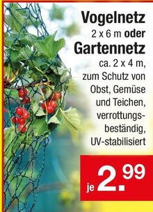 Zimmermann Bad Suderode - Vogelnetz oder Gartennetz Vogelnetz oder Gartennetz Angebot bei Zimmermann Bad Suderode im Prospekt "Mehr als Du denkst! "