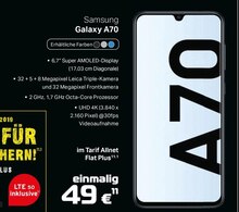 Smartphone Galaxy A70 bei A-Team Mobilfunk-Concept GmbH in Erftstadt Smartphone Galaxy A70 im Angebot bei A-Team Mobilfunk-Concept GmbH Erftstadt für 49,00 €