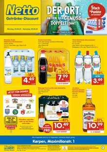 Bier im Netto Marken-Discount Prospekt "DER ORT, AN DEM DU IMMER AUSGEZEICHNETE PREISE FINDEST." mit 6 Seiten (Frechen)