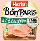 Le Bon Paris Jambon à l'Étouffée Conservation sans Nitrite - Herta à 0,74 € dans le catalogue Intermarché Super
