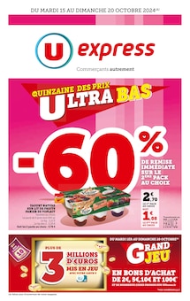 Prospectus U Express de la semaine "La quizaine des prix ultra bas" avec 1 pages, valide du 15/10/2024 au 20/10/2024 pour Castets-en-Dorthe et alentours