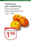 Plattpfirsiche gelb-/weißfleischig bei GLOBUS im Prospekt "" für 1,99 €