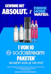 Aktueller Absolut Vodka Strande Prospekt "Gewinne mit ABSOLUT - 1 von 10 sodastream Paketen*" mit 1 Seite