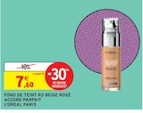 Promo Fond de teint r3 beige rosé accord parfait à 7,60 € dans le catalogue Intermarché à Laroque