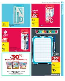 Promotion Stylo dans le prospectus Carrefour, valable du 01/07/2025 au 21/07/2025 Promo Stylo dans le catalogue Carrefour du moment à la page 21