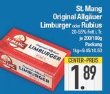 Original Allgäuer Limburger oder Rubius von St. Mang im aktuellen EDEKA Prospekt für 1,89 €