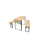 Aktuelles Bierzeltgarnitur 3-tlg., Kiefernholz/Stahl, 1 Biertisch 110 x 50 cm, 2 Bierbänke 110 x 25 cm, naturbraun/grün Angebot bei METRO in Karlsruhe ab 118,99 €