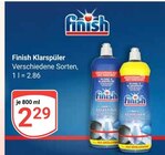 Klarspüler im Angebot bei GLOBUS in Rostock Klarspüler Angebote von Finish bei GLOBUS Rostock für 2,29 €