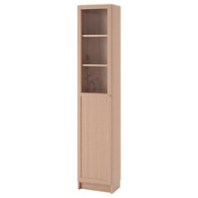IKEA Lahnau - Bücherregal mit Paneel-/Vitrtür Eichenfurnier weiß lasiert/Glas 40x30x202 cm Bücherregal mit Paneel-/Vitrtür Eichenfurnier weiß lasiert/Glas 40x30x202 cm Angebot bei IKEA Lahnau im Prospekt Neuheiten bei Ikea