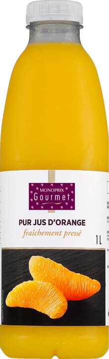 Pur jus d’orange fraîchement pressé - Monoprix à Paris Pur jus d’orange fraîchement pressé en promo chez Monoprix Paris à 3,99 €