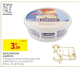 Mascarpone - AMBROSI en promo chez Intermarché Super Mascarpone - AMBROSI dans le catalogue Intermarché Super