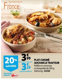 Auchan Maisons-Alfort - PLAT CUISINÉ LE TRAITEUR Promo PLAT CUISINÉ LE TRAITEUR dans le catalogue Auchan Auchan à Maisons-Alfort