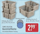 Kunststoffkörbe 3 Stück von Home Creation für 2,99 € bei ALDI Nord im Angebot Kunststoffkörbe 3 Stück von Home Creation im aktuellen ALDI Nord Prospekt
