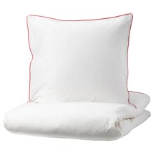 IKEA Otterbach - Bettwäscheset, 3-teilig weiß/rot 240x220/80x80 cm Bettwäscheset, 3-teilig weiß/rot 240x220/80x80 cm Angebot bei IKEA Otterbach im Prospekt Neuer niedriger Preis - Konics Ofenform