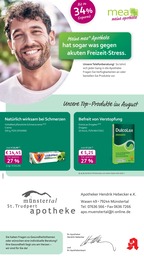 Apotheken Prospekt von mea - meine apotheke in Sulzburg Aktueller mea - meine apotheke Apotheken Prospekt für Sulzburg: Unsere August-Angebote mit 4} Seiten, 01.08.2026 - 31.08.2026